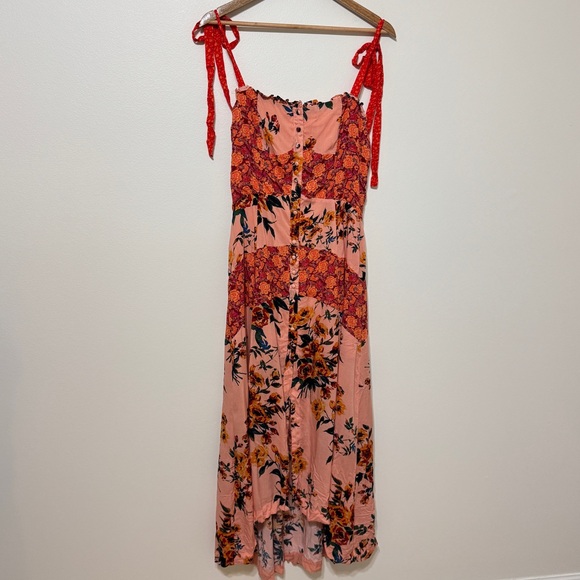 Free People Floral Lover Boy Maxi Dress Size 8 long button down - Picture 2 of 9